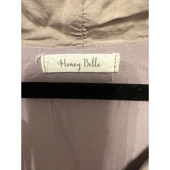 Honey Belle Tunic Dress Long Sleeve Floral Size Large VNeck Tie Neck - Picture 3 of 6